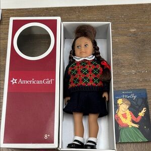 American Girl Doll Mini Molly Festive Plaid Sweater